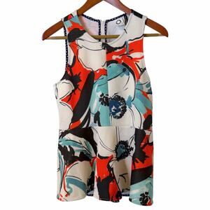 Anthropologie Akemi + Kin Pani Peplum Floral Tank Blouse Size Small